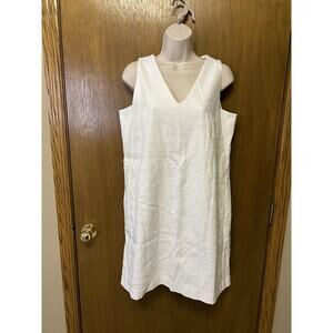 Ann Taylor LOFT Size 6 DRESS Sleeveless Shift Knee Length Lined WHITE *NEW* A24